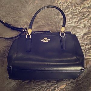 Coach navy leather crossbody